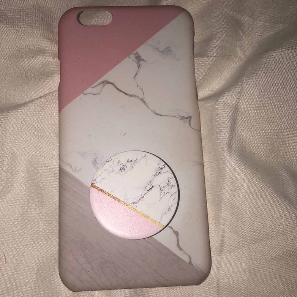 Geometrical phone case + pop socket